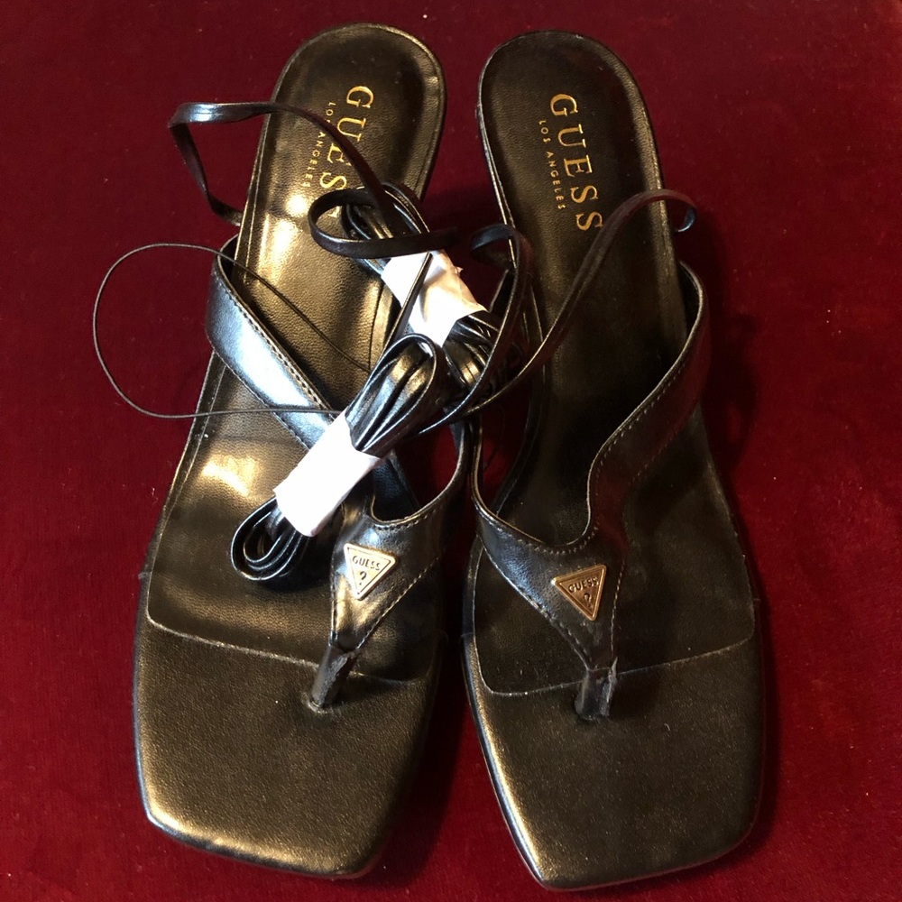 Guess Black Strappy square toe Sandals